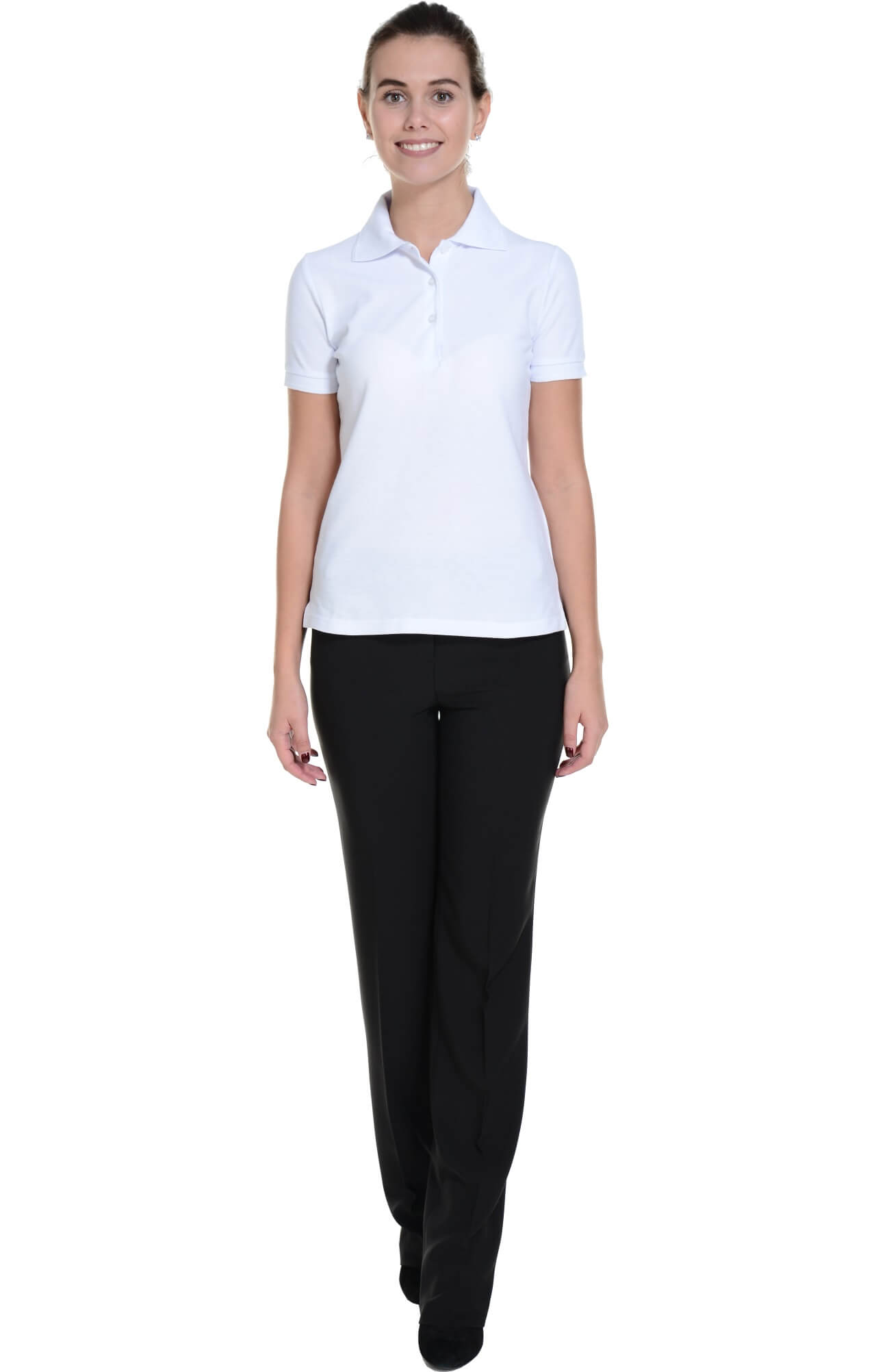 62160 Тенниска-поло женская белая LUXE  Одежда для салонов красоты  размер XL  - Вид №4