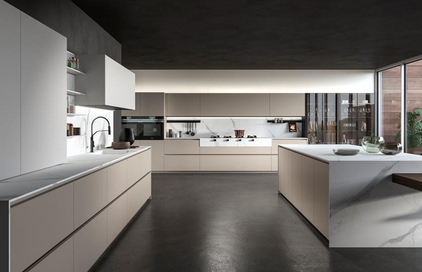 Aster Cucine Линейная кухня из лакированного дерева со встроенными ручками Atelier sun-id-1463375 - Вид №6