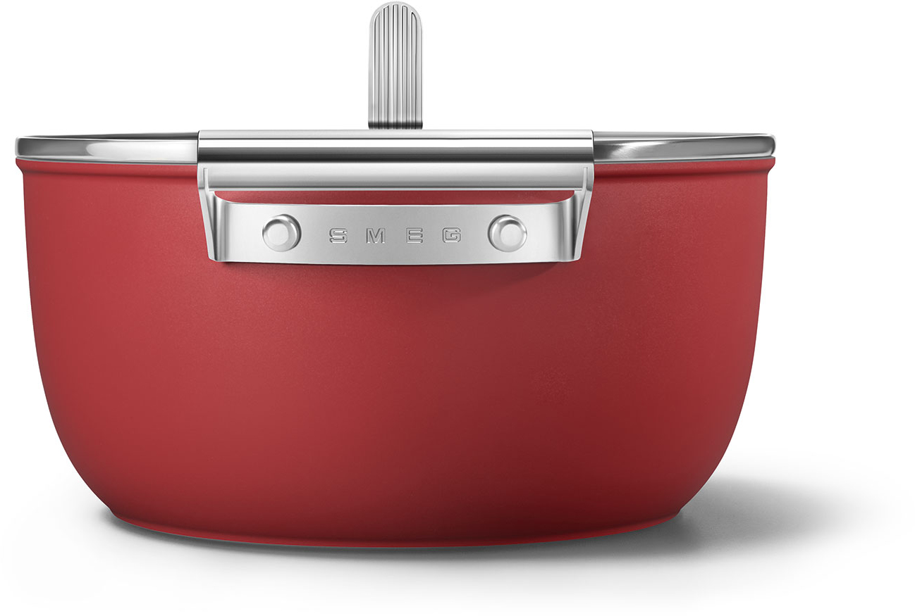 CKFC2411RDM Посуда / кастрюля с двумя ручками и крышкой 24 см, красная SMEG  - Вид №5