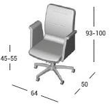 AP Factor Кожаное кресло для руководителя с 5 спицами и подлокотниками Alaska sun-id-1409236 - Вид №2