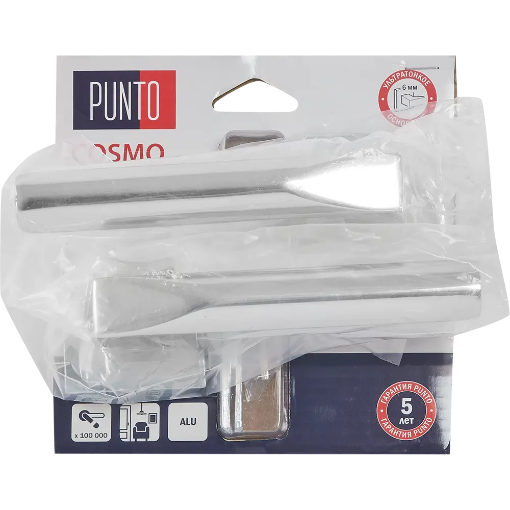 Дверные ручки Punto Cosmo без запирания цвет хром STLM-2153518 - Вид №2