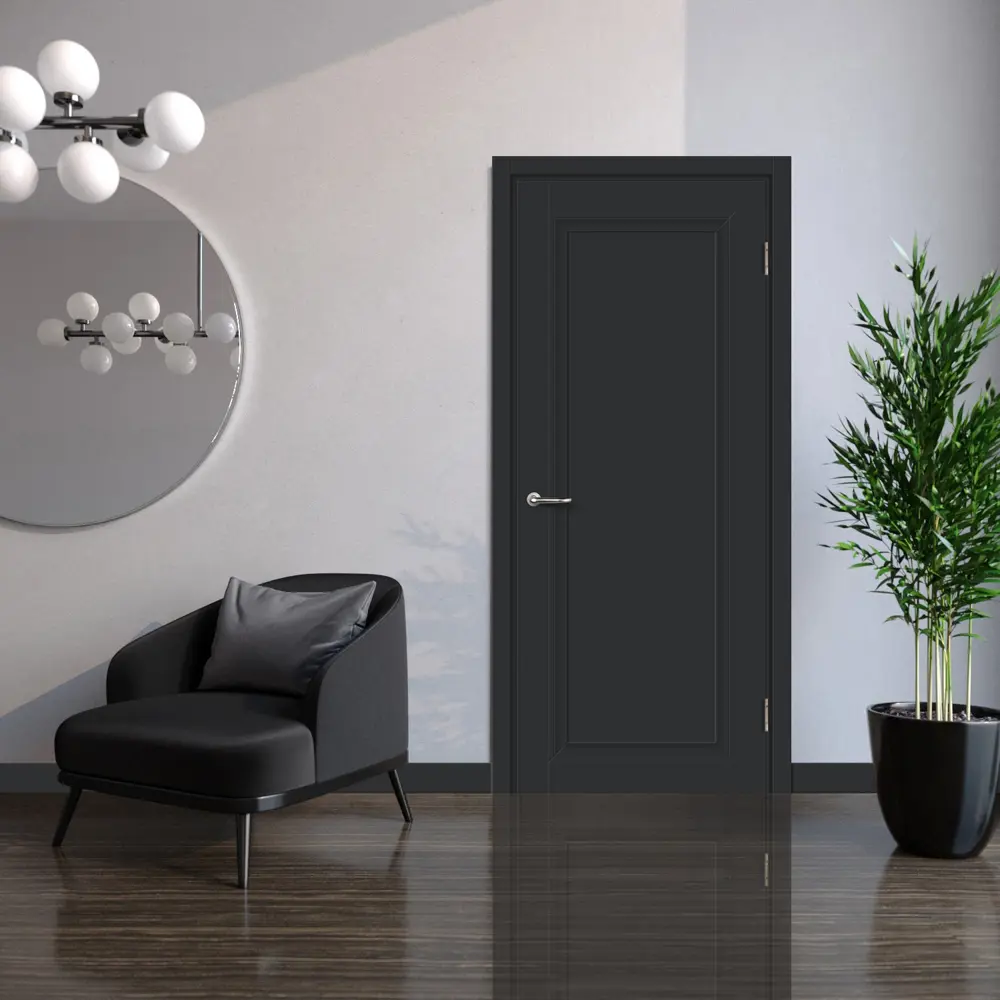 Комплект двери Нобиле глухая 70x200 см Hardflex цвет антрацит без доборов 89430292 STLM-2105382 МАРИО РИОЛИ  - Вид №1