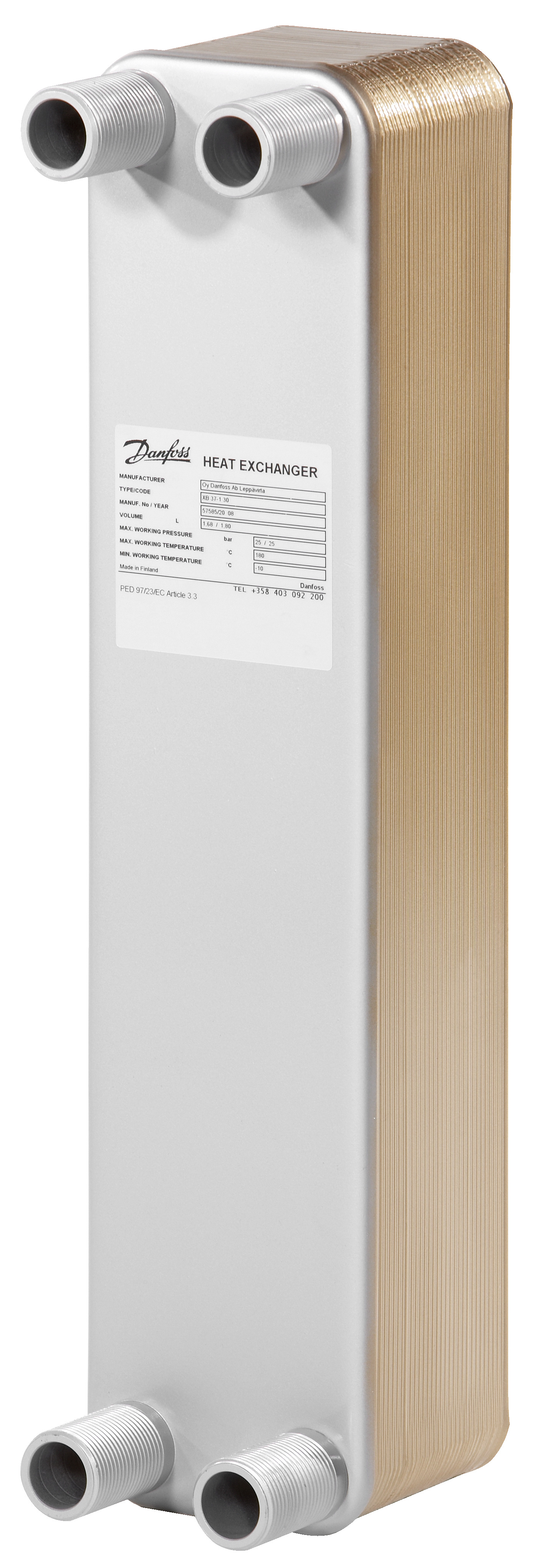 Danfoss Паяный пластинчатый теплообменник серии XB37 XB 37L-1 110 PN25 Паяный ТО 004H7283  - Вид №45