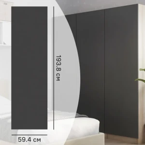 Дверь Лион 59.4x193.8x1.8 см ДСП цвет серый