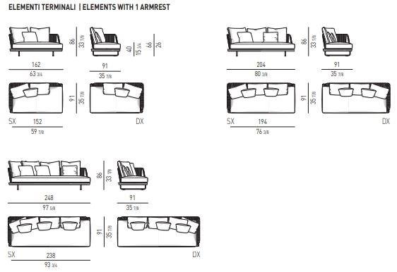 Minotti Модульный садовый диван на санках Sunray sun-id-1397866 - Вид №8