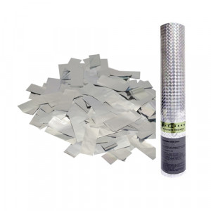 109878 Пневмохлопушка в пластиковой тубе AC 30 см Серебряное конфетти Патибум