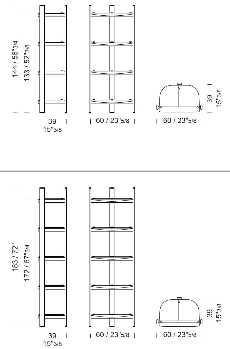 Отдельно стоящий книжный шкаф из металла и стекла Borzalino PETRA ARCH-00103714 - Вид №19