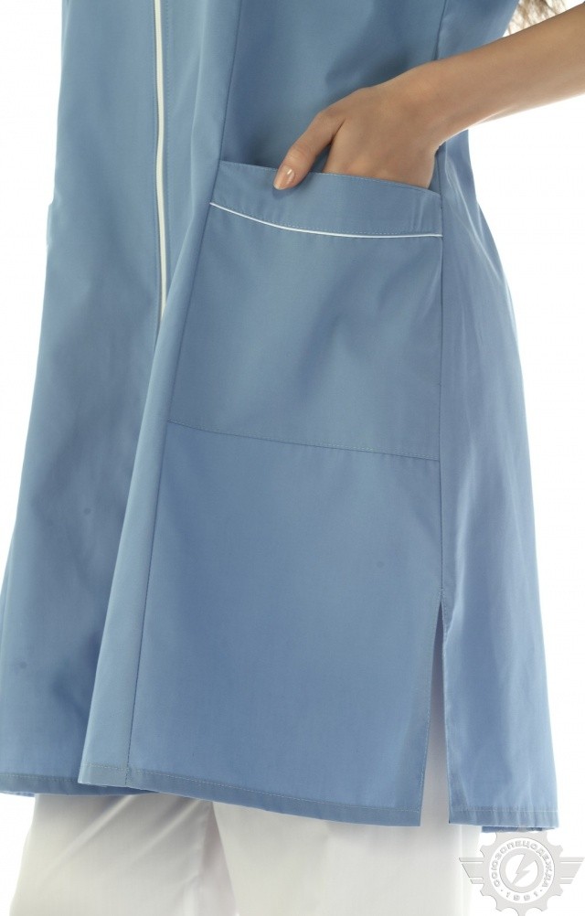 63696 Халат "Сервис-Люкс" темно-голубой  Медицинская одежда  размер 44/158-164 Спецодежда  - Вид №6