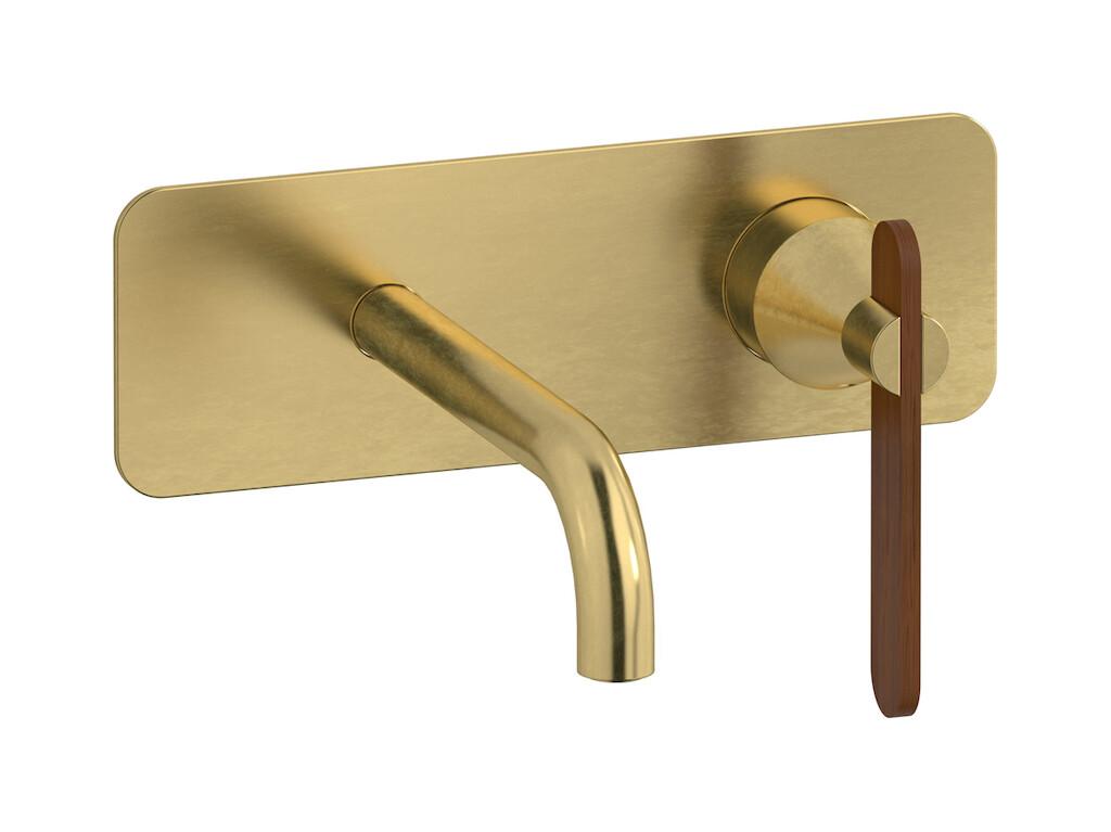 Встроенный в стену смеситель для раковины на 2 отверстия в комплекте с донным клапаном WE ARE IB ol314ss Natural Brass Soho