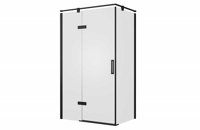 Душевое ограждение (L-open) одна распашная дверь BLACKLINE BS120.3112AB bravat  - Вид №2