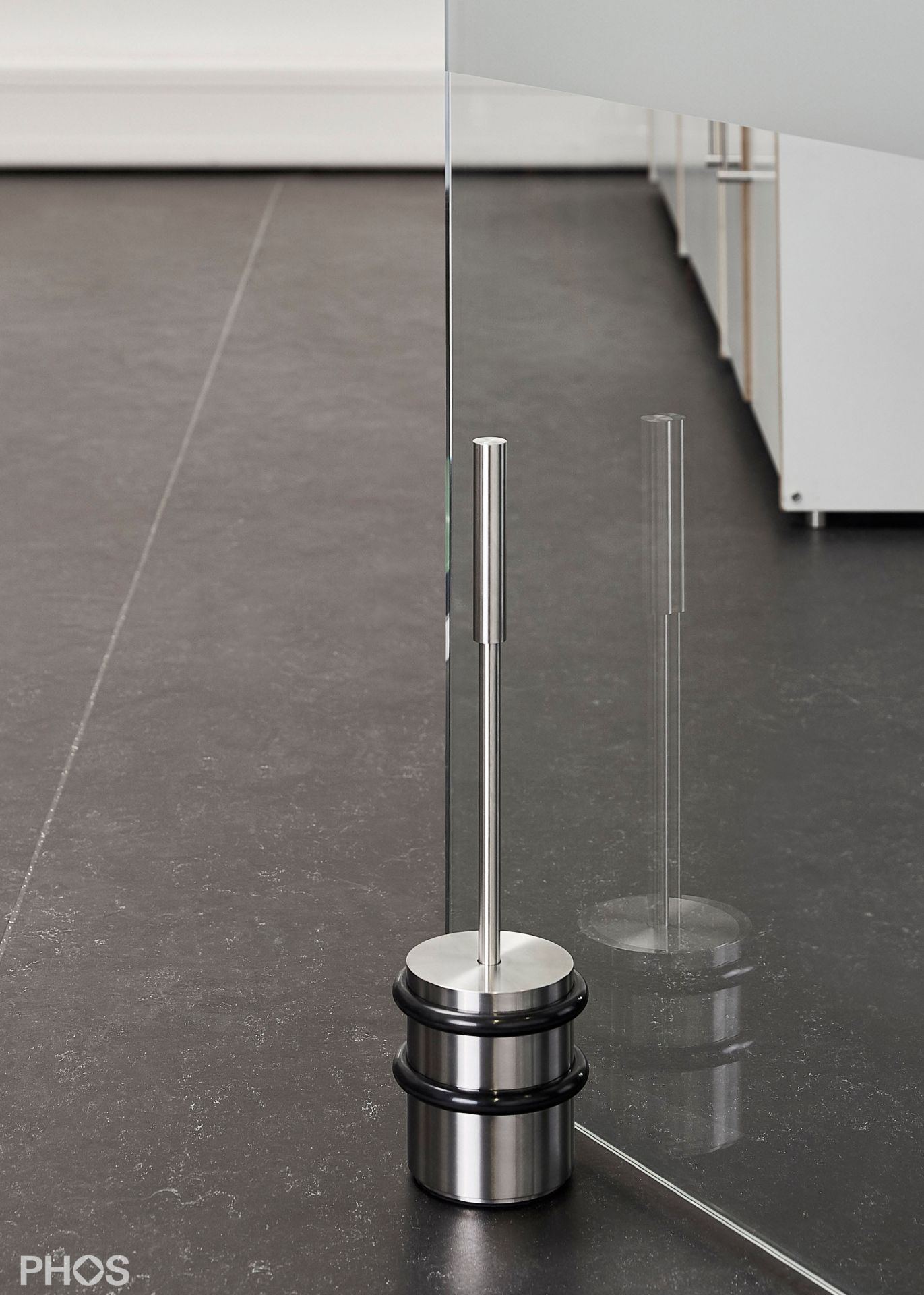 TSB90-110G275 Напольный дверной упор, тяжелый, с ручкой 27,5 см. PHOS  - Вид №1