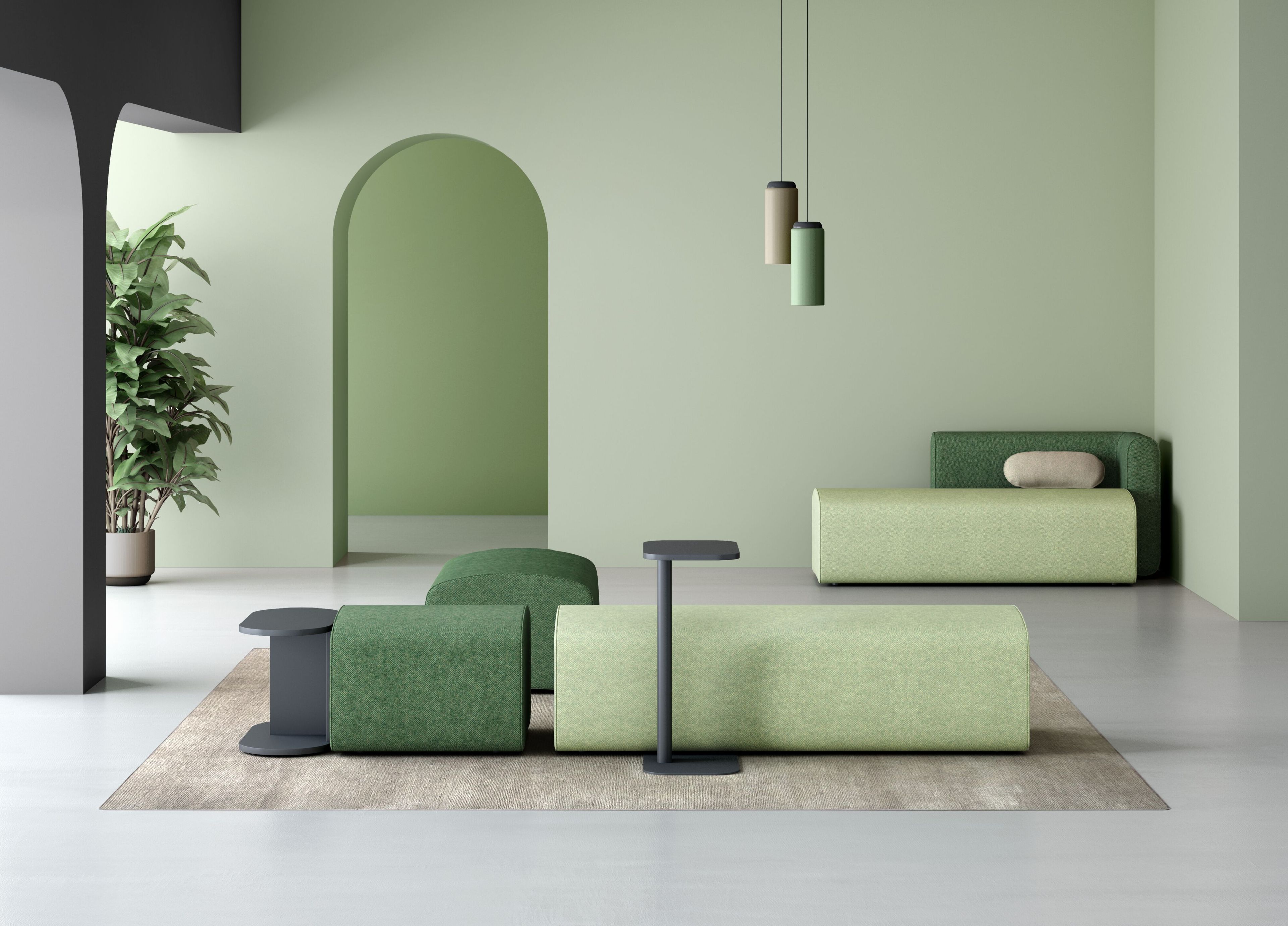 3-местный тканевый модульный контрактный диван Leyform Noà ARCH-00117711 - Вид №9