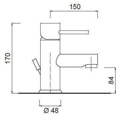 Rubinetteria Giulini Смеситель для умывальника, однорычажный Futuro F6505a-15 - Вид №1