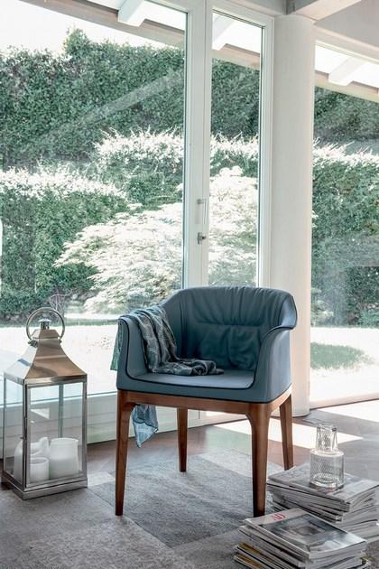 Tonin Casa Мягкое кожаное кресло с подлокотниками Mivida sun-id-1353038 - Вид №4