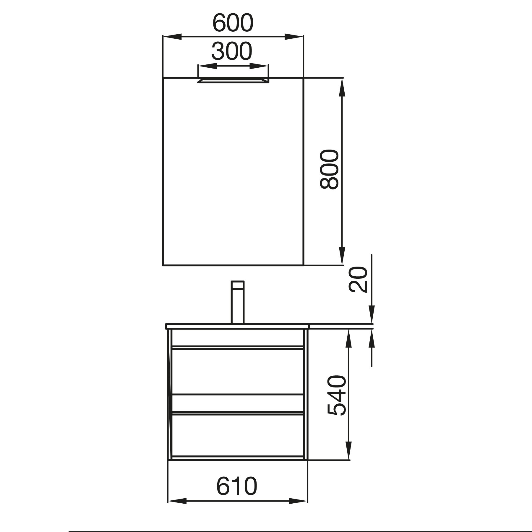 84936 SALGAR Комплект мебели для ванной ATTILA 600 WHITE GLOSS LACQUERED + Раковина + Зеркало + Свет Глянцевый белый - Вид №3