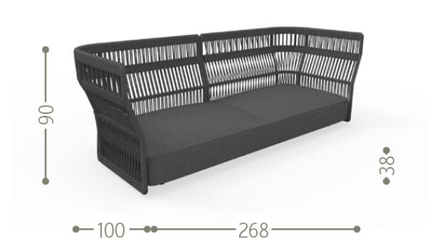 3-местный веревочный садовый диван Talenti ARCH-00133269 - Вид №3