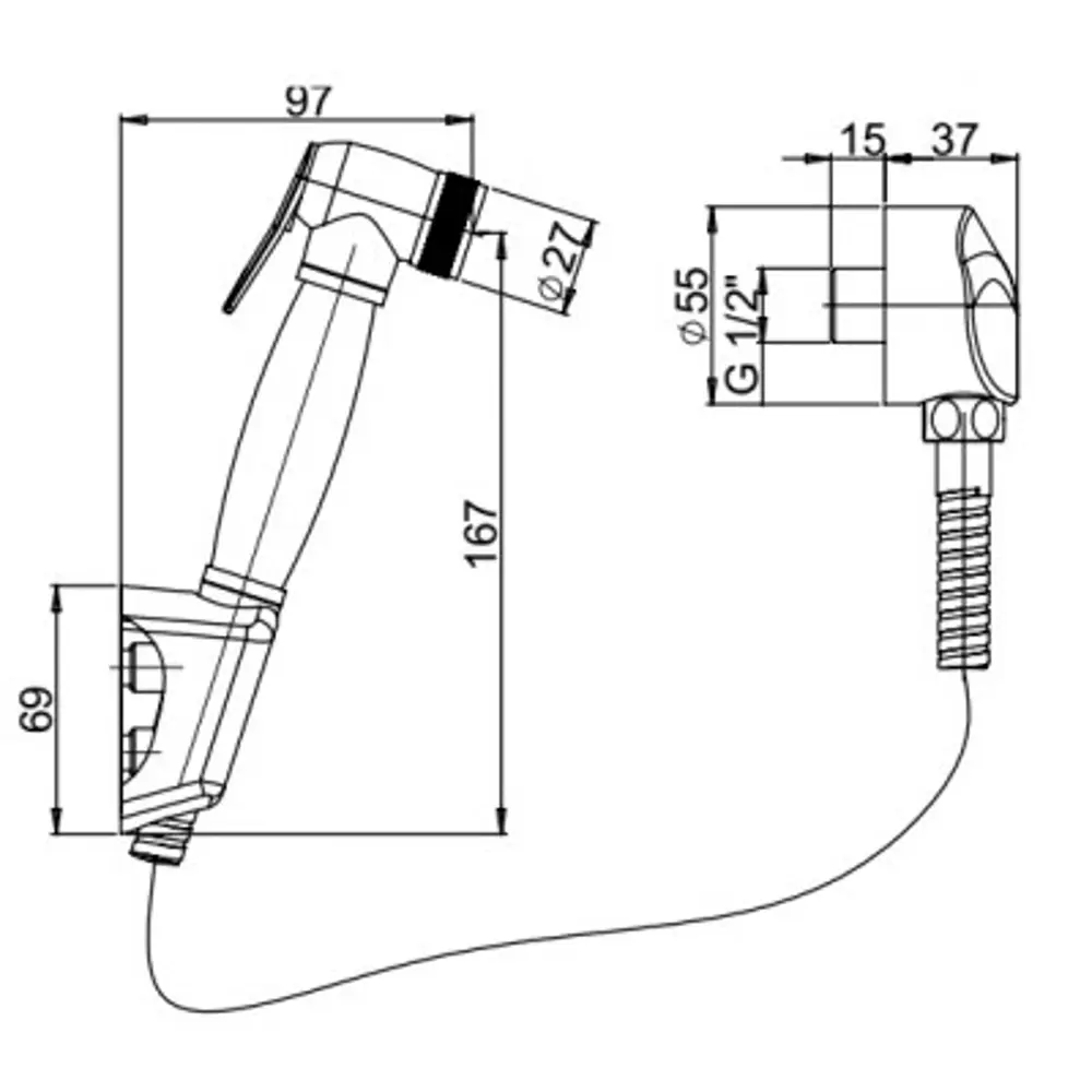 Гигиенический душ Paini Aria цвет латунь STLM-2142489 - Вид №6