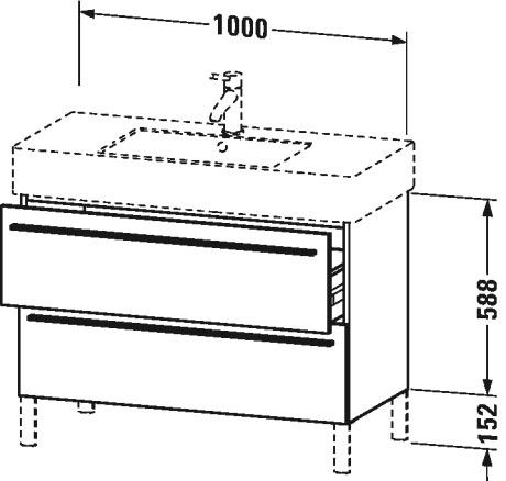 XL654401818 Тумбочка напольная X-Large #XL6544 1000 x 470 мм Белый матовый, декор Duravit - Вид №1