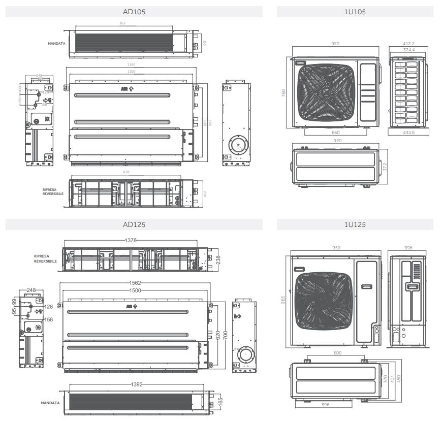 Воздуховод среднего давления Haier AC Italy CANALIZZATO SLIM MP ARCH-00120232 - Вид №4