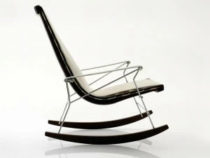 B&B Italia Кресло-качалка в коже с подлокотниками J.j.