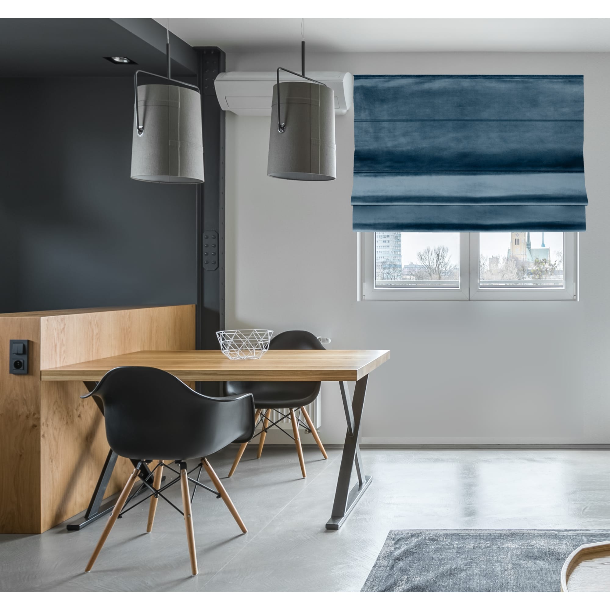 82411437 Штора римская Милфид 160x190 см цвет синий Santreyd  - Вид №6