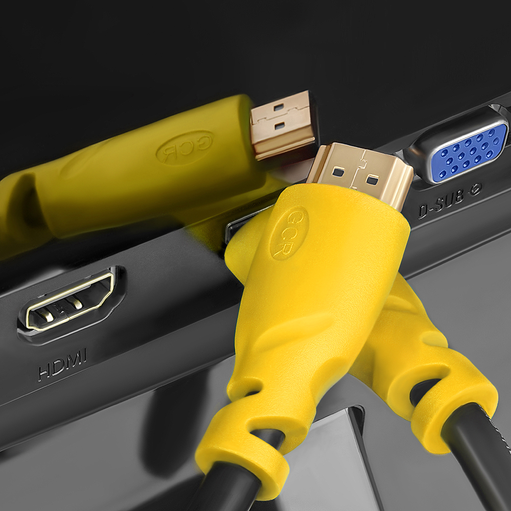 GCR-HM340-1.8m кабель 1.8m hdmi версия 1.4, черный, желтые коннекторы, od7.3mm, 30/30 awg, позолоченные контакты, ethernet 10.2 гбит/с, 3d, 4k , экран Greenconnect Santreyd  - Вид №4
