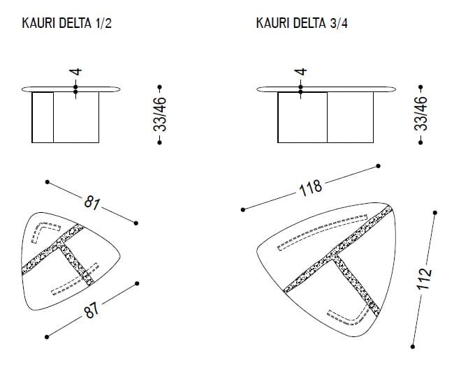 Треугольный журнальный столик с верхом из смолы и дерева Riva 1920 Kauri ARCH-00122024 - Вид №4