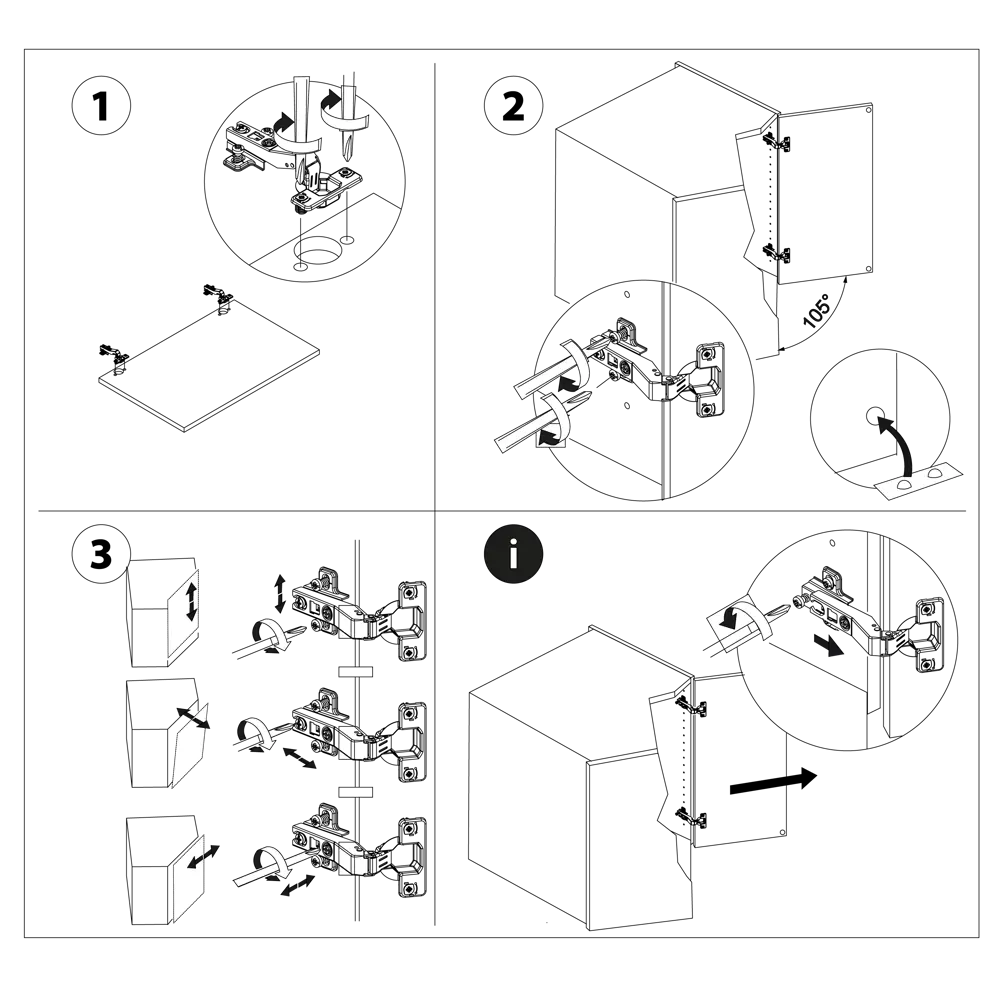 Комплект петель Standers 110 градусов сталь 2 шт STLM-2201306 - Вид №2