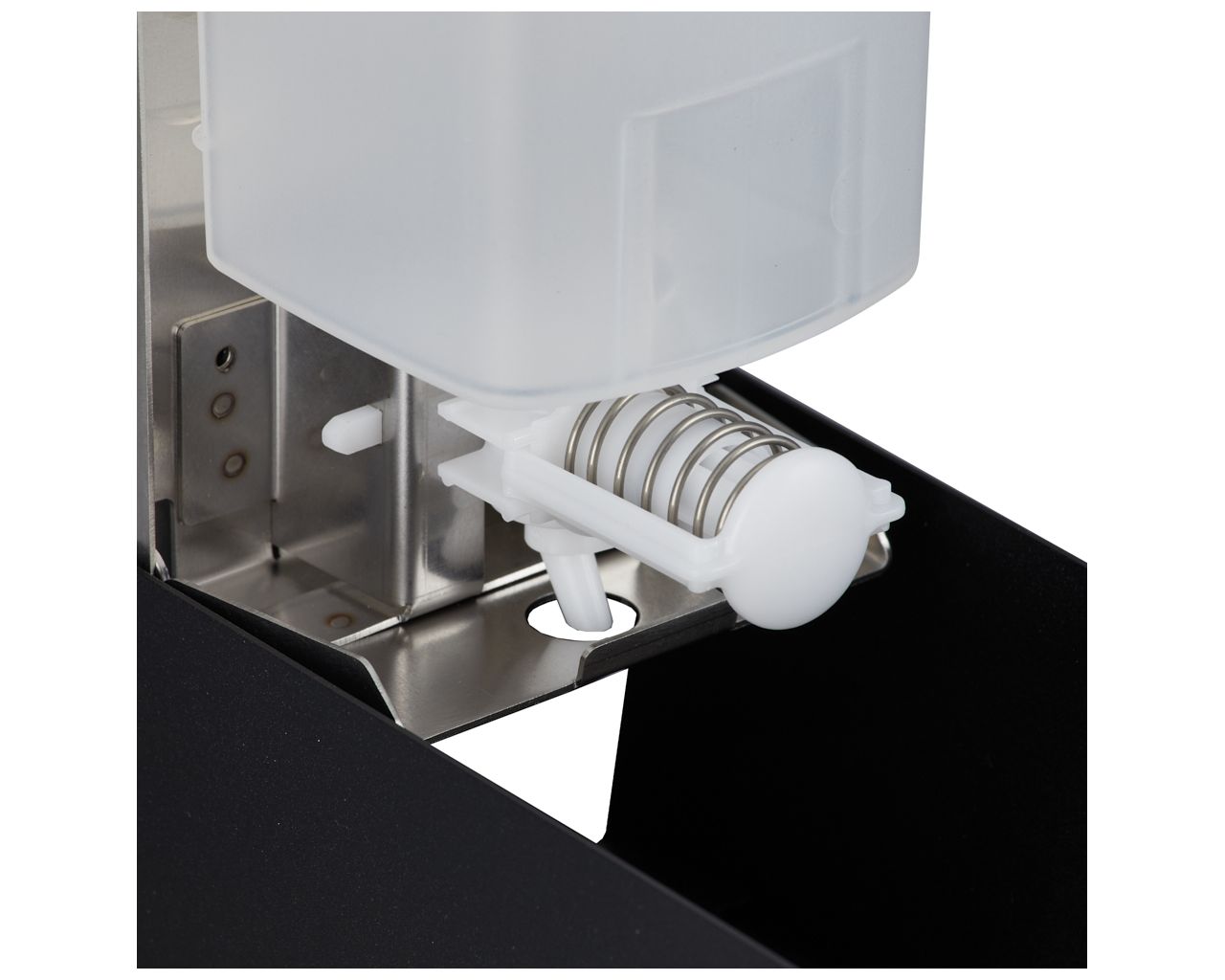 DSC102 Дозатор жидкого мыла STELLA BLACK LINE MINI, емкость бака 400 мл, черный Merida  - Вид №4