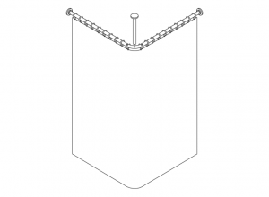 801.34B1062 Карниз с потолочным подвесом HEWI Edition matt | Polyamid