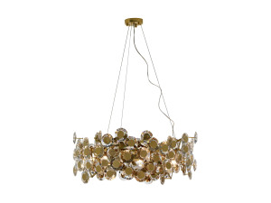 Подвесной светильник из нержавеющей стали и хрусталя