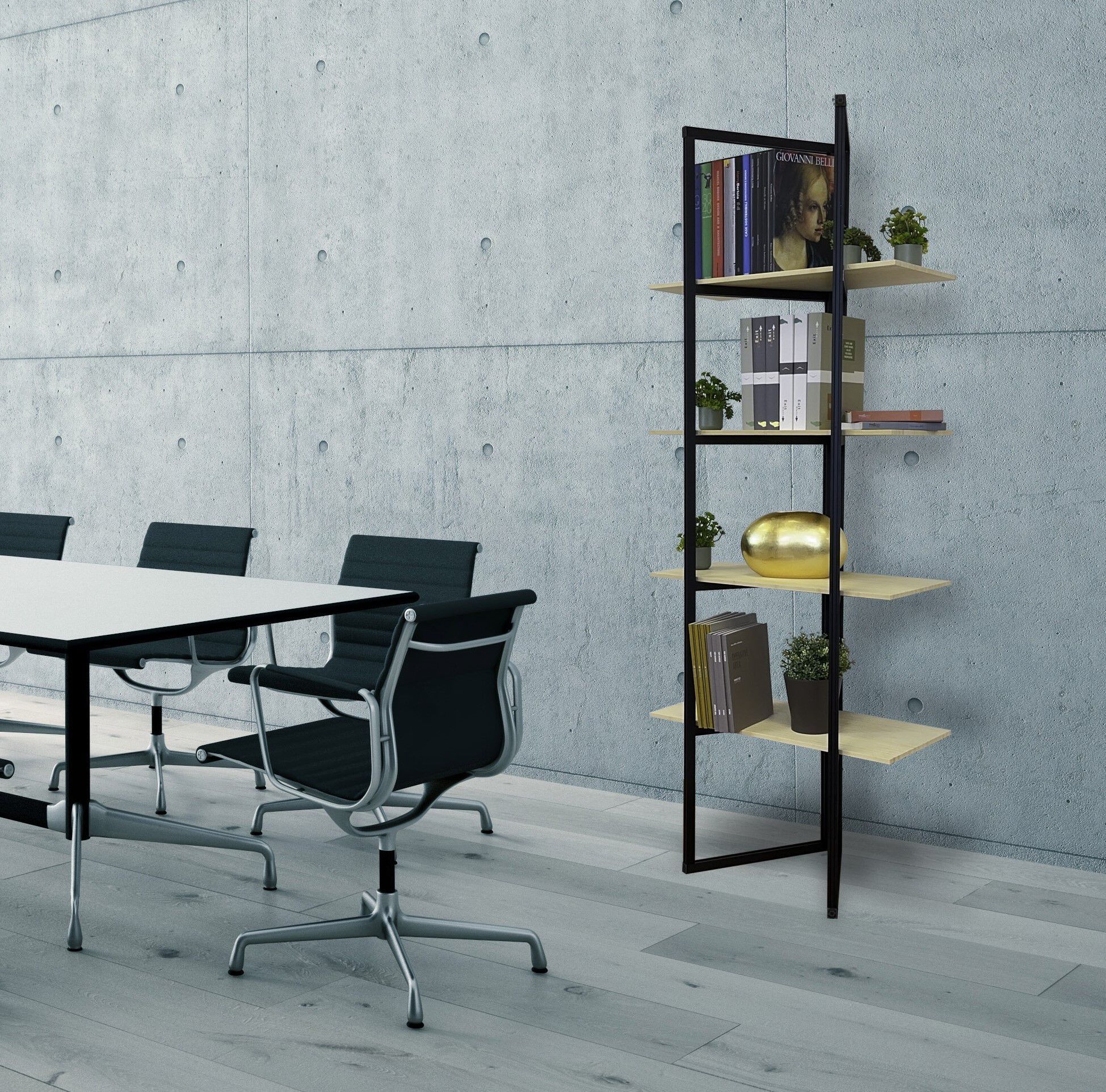 Самонесущая настенная Книжная полка из алюминия и дерева STUDIO T Ecodesign ARCH-00090930 - Вид №4