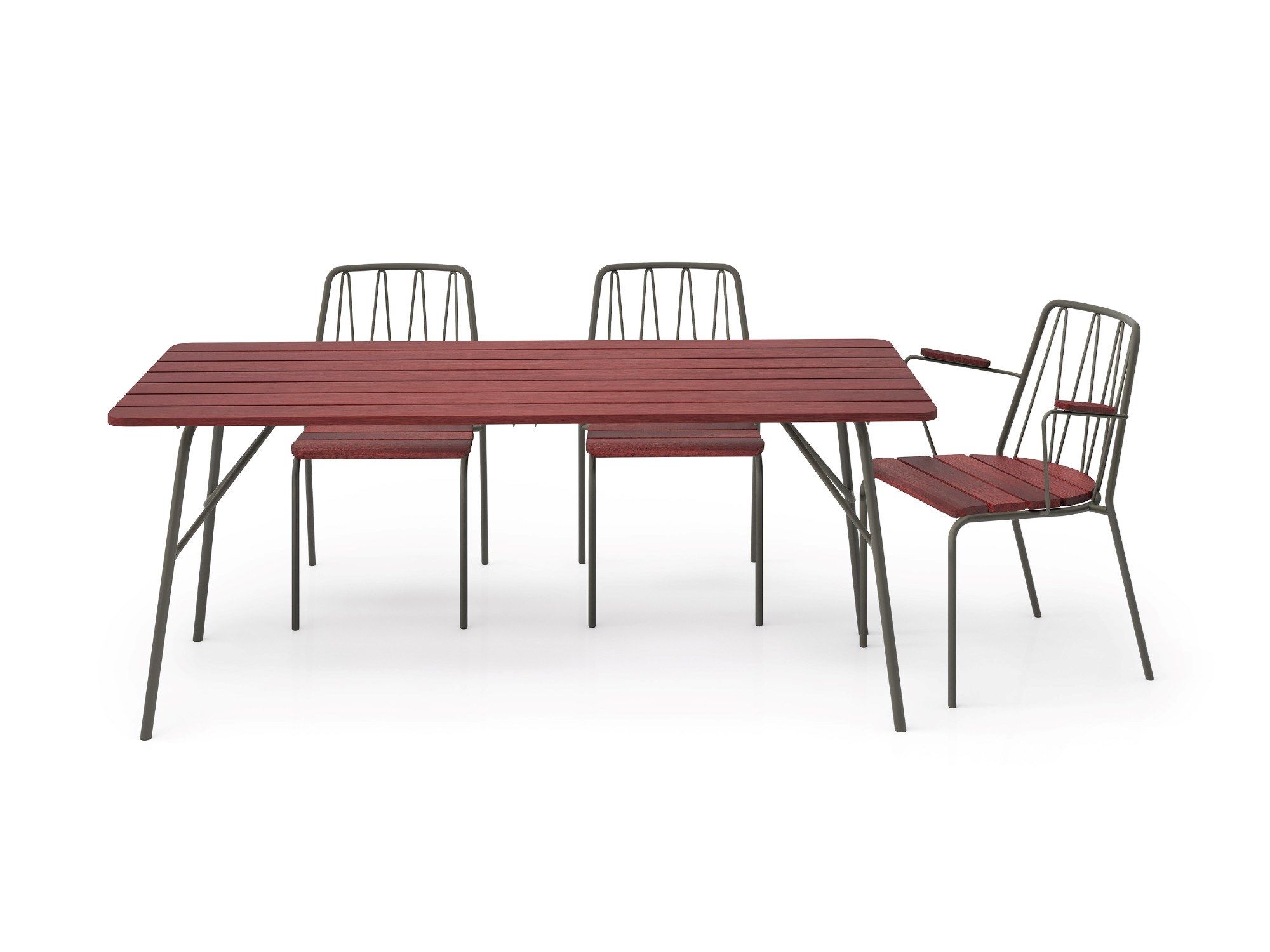 Стальной и деревянный стул с подлокотниками Nola Industrier Rousseau ARCH-00031930 - Вид №1