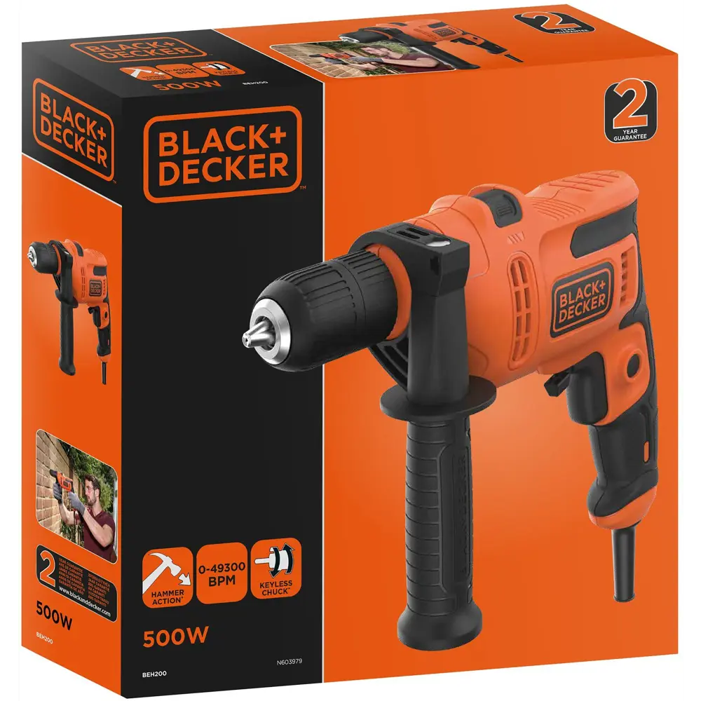 Дрель сетевая ударная Black + Decker BEH710-QS, 710 Вт 81981635 STLM-2080277  - Вид №3