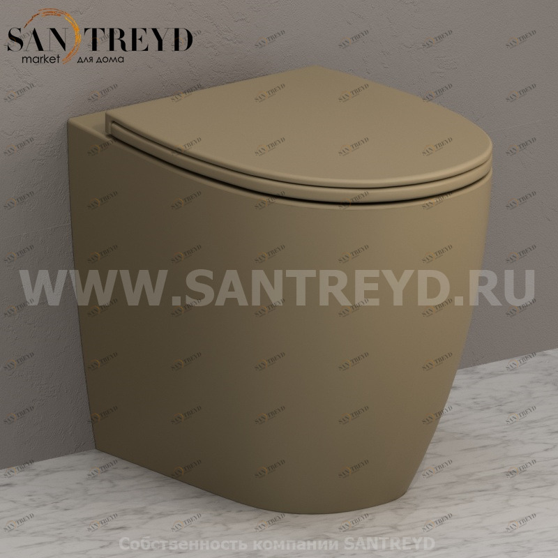 MD004PA Приставной унитаз напольный Бежевый Ceramica Globo 4ALL Италия