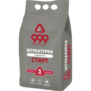 Штукатурка цементная 999 Стаут 5 кг 89299574 STLM-2211440