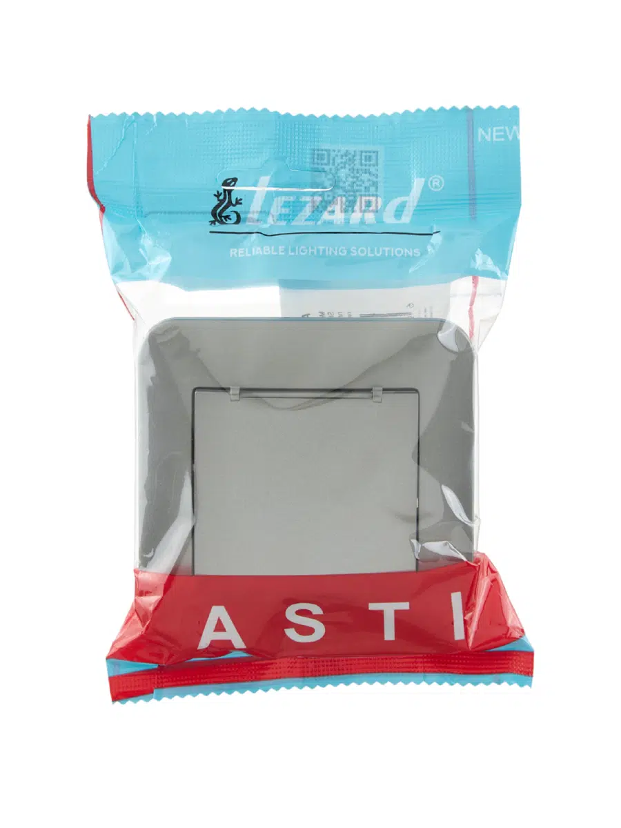 ASTI Розетка с/з с крышкой ПБТ платина LEZARD 7081-3535-123B - Вид №5