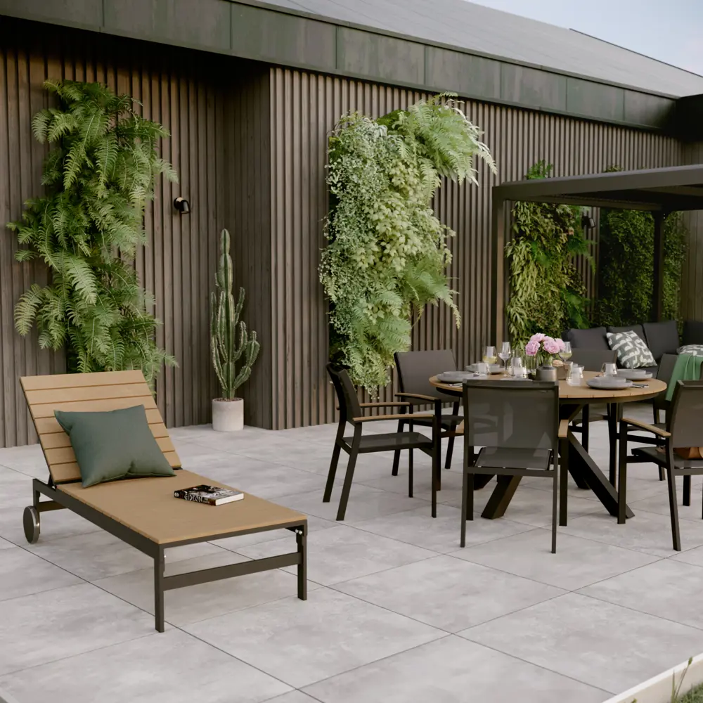 Шезлонг Naterial Clara 74x195x36.5 см алюминий/фанера цвет бежевый STLM-2174062 - Вид №8