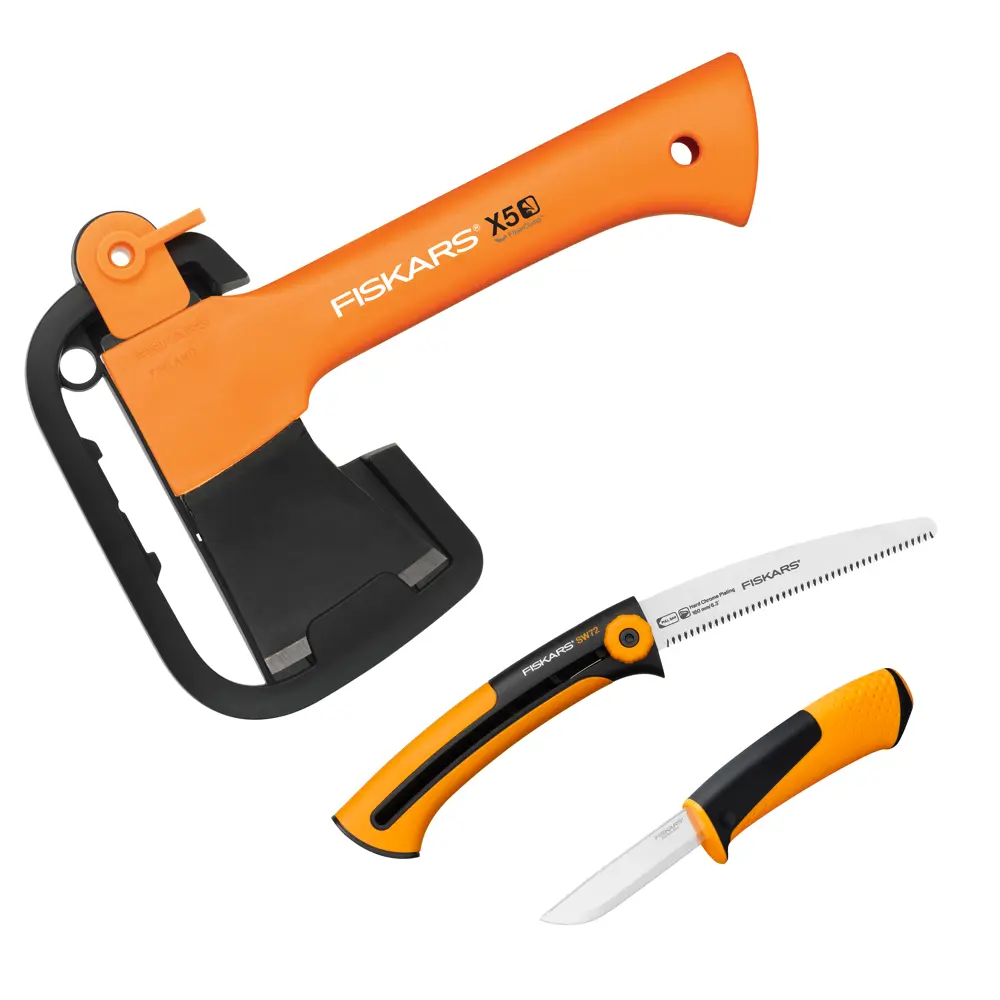 Набор для кемпинга Fiskars топор Х5, пила, нож STLM-2154048 - Вид №1