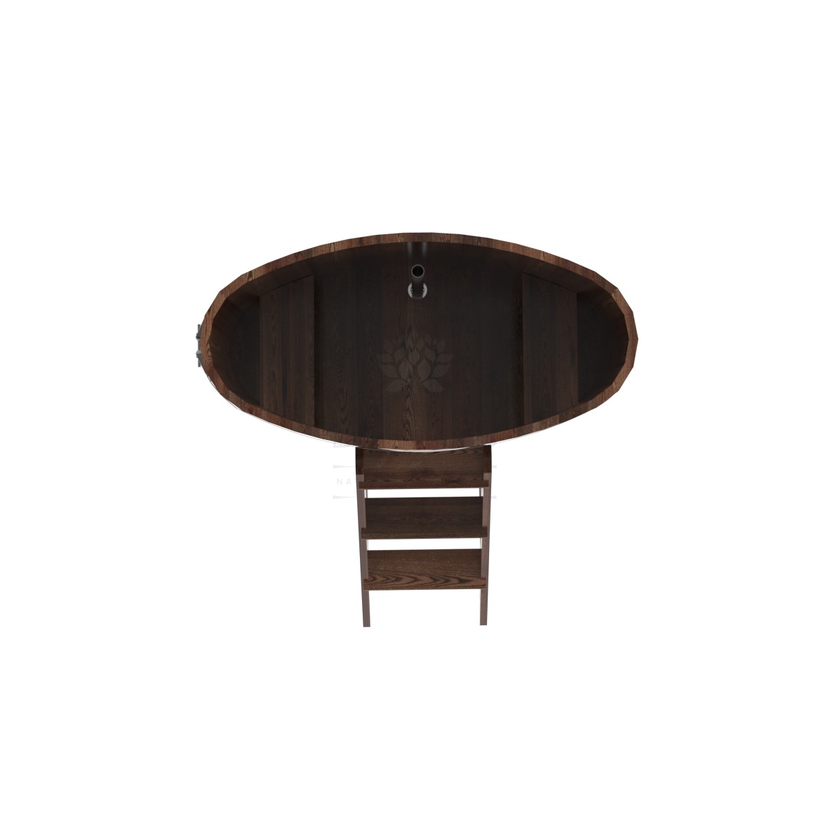 1138 Купель овальная из лиственницы 0,69х1,31х1,2 морёная премиум Alyarus  - Вид №4