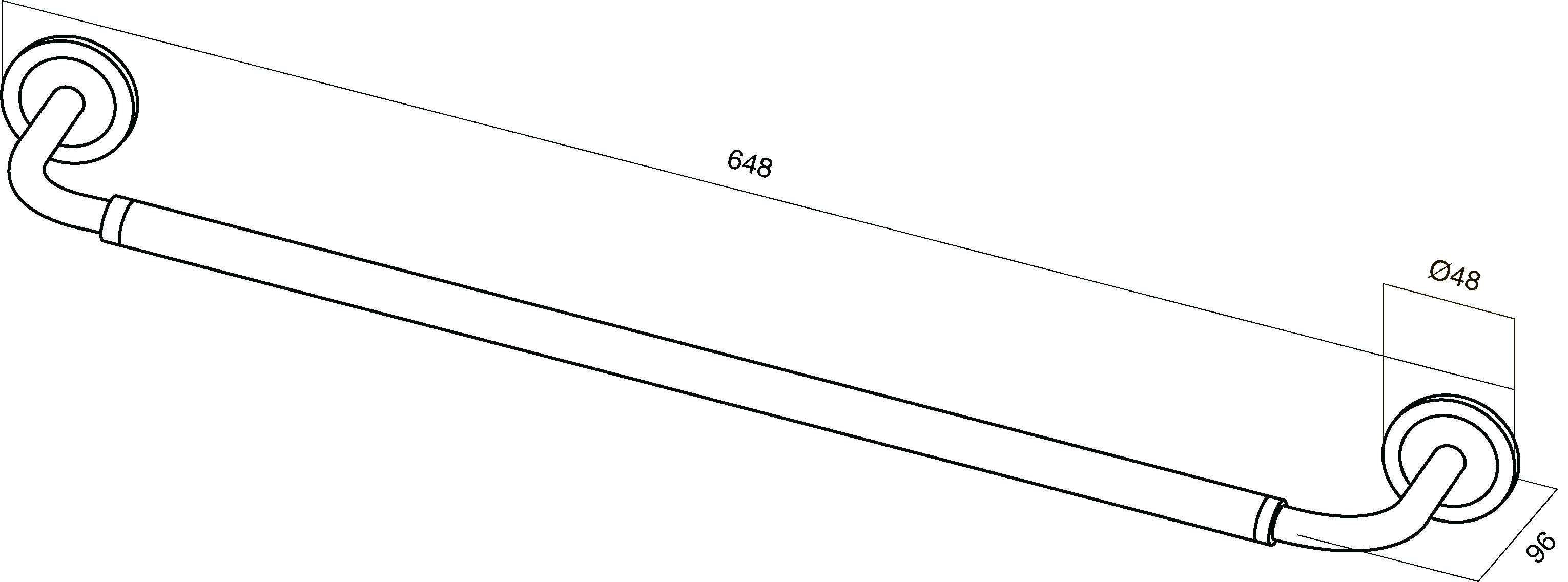 A40346400 Вешалка для полотенец 65 см хром шт AM.PM Serenity - Вид №1