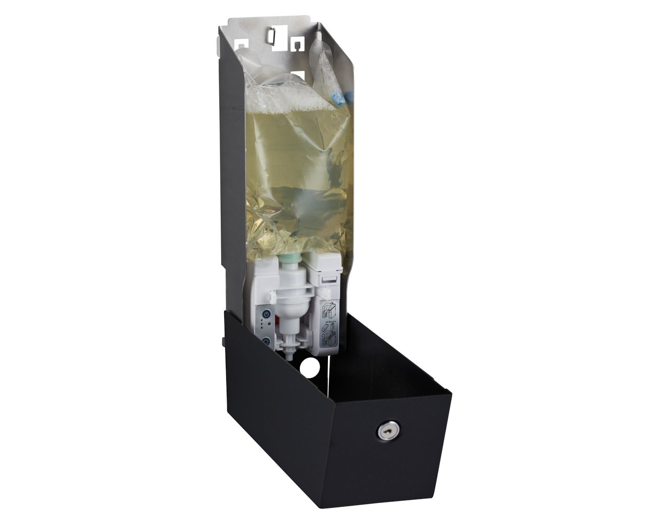 DSC220 Бесконтактный автоматический дозатор пенного мыла STELLA AUTOMATIC SLIM BLACK LINE для одноразовых стержней 800 мл, черный Merida  - Вид №3