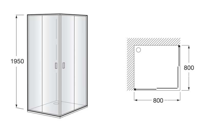 Стеклянная душевая кабина с раздвижной дверью Roca Виктория ARCH-00019110 - Вид №1