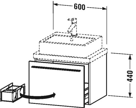 XL540001212 X-Large Тумбочка для компактной консоли Дуб брашированный, натуральный шпон Duravit - Вид №1