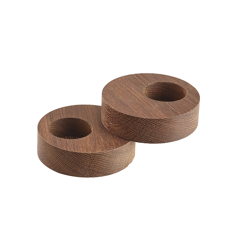 98408 Подсвечник для чайных свечей, круглый 9х5см, набор 2шт, темный дуб;LIND DNA 