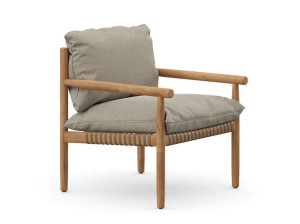 Садовое кресло из тикового дерева и ткани с подлокотниками