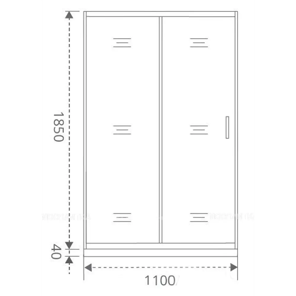 Душевая дверь в нишу Makiato WTW-110-C-B, 185x110 см черный профиль прозрачное стекло раздвижная 84107352 STLM-2006248 Santreyd - Вид №4