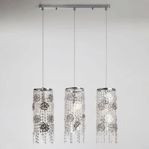 Подвесной светильник Eurosvet Flower 10083/3 хром/прозрачный хрусталь Strotskis EUROSVET FLOWER 198622 Хром