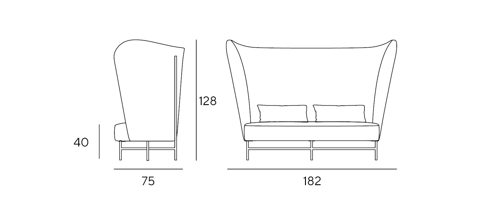 Тканевый диван с высокой спинкой Innova Imbottiti цирк ARCH-00142507 - Вид №3