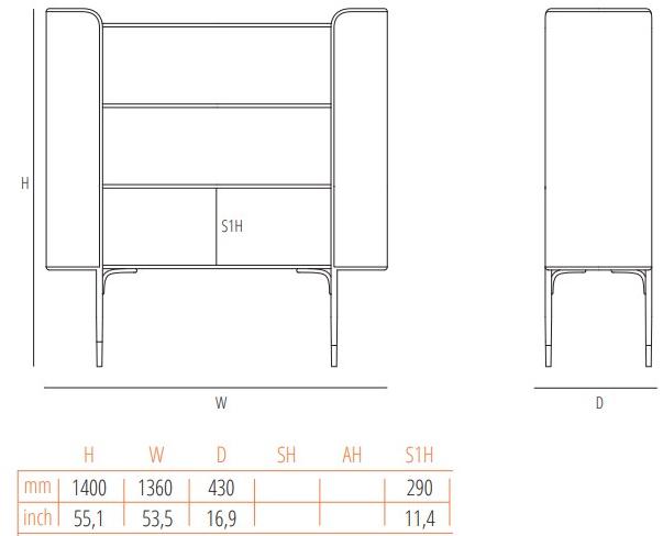 Wiener GTV Design Открытый книжный шкаф из бука и венской соломы Mos sun-id-1387942 - Вид №6